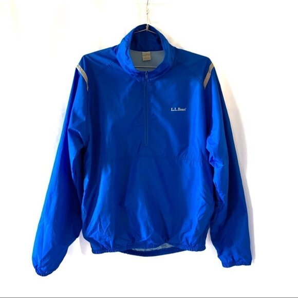 L.L BEAN WINDBREAKER BLUE JACKET VINTAGE COAT LIGHTWEIGHT UNISEX WOMEN  MEDIUM - Picture 2 of 8